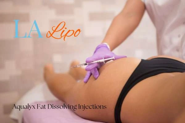 Woman having fat dissolving injections Corby on thighs
