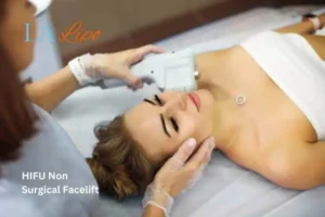 Woman having Hi-Fu to reduce wrinkles Corby.