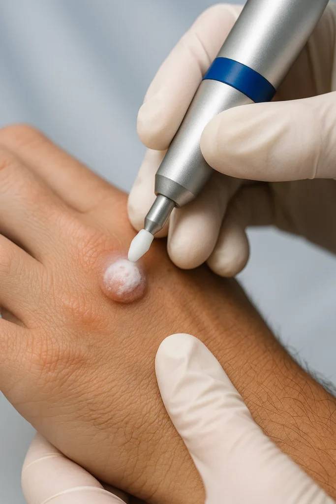 example of wart removal Corby using cryopen