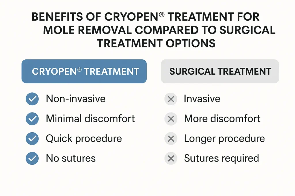 Benefits of facial mole removal Corby - call our team today to book a consultation